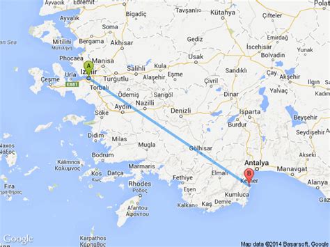 Antalya izmir kaç km dir